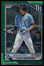 2024 Bowman Adrian Santana #BCP-61 Rays SN Chrome Green Refractors