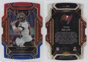 2021 Panini Select Club Level Red & Blue Prizm Die-Cut Tom Brady #201