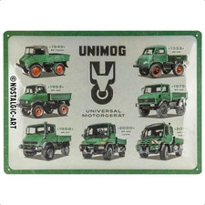 Blechschild Metallschild 30 x 40 cm - Daimler Truck - Unimog Model Chart