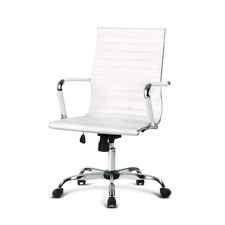 NNEDSZ Gaming Office Chair Computer Desk Chairs Home Work Study White Mid Back