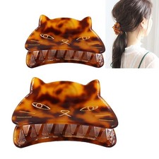 2 PCS Cute Cat Claw Hair Claw Clip Two Sizes That Stay in Place Hair Clips Ha...