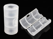 16Pcs AA to C Size Battery Adapter Converter Case Spacers Holder Transparent ...
