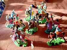 BIG LOT Britains Swoppet 15th Century Knights EIGHT Complete On Horses 1 Parts
