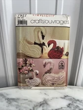 Vintage Simplicity Crafts Pattern 7927 Decorative Large/Small Swans UNCUT ~ RARE