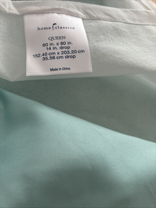 Queen Size Bed Skirt Light Aqua Blue