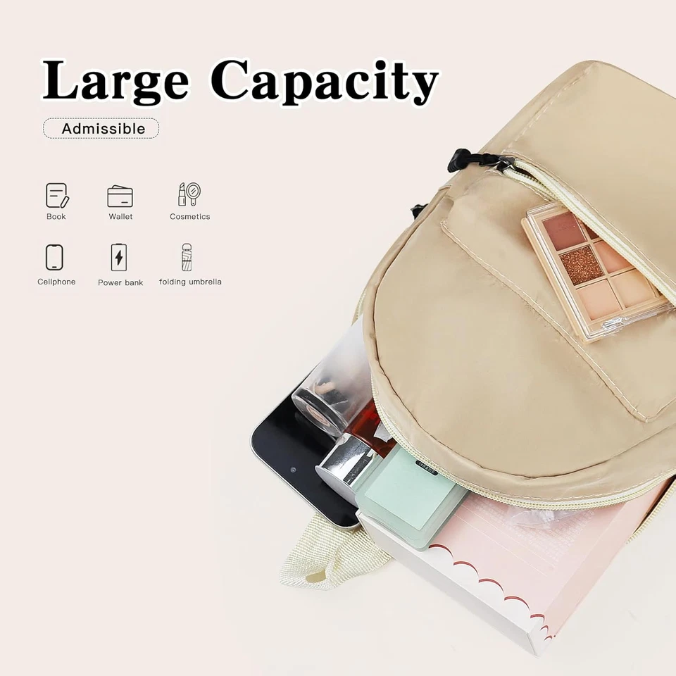 Mini Zaino, Nylon Zaino Donna Piccolo Zainetto Piccolo per Donne E Ragazze, Bors - Immagine 4 di 4