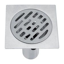 Zerodis 304 Stainless Steel 4 Inch Square Anti Odor Shower Floor Drain with R...