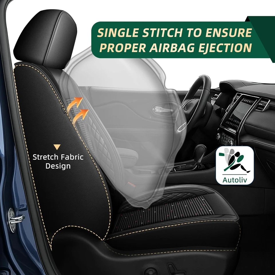 Car Seat Covers Fit For Mazda CX-3 2016-2021 Faux Leather 2 Seat Cushions - Imagem 3 de 4