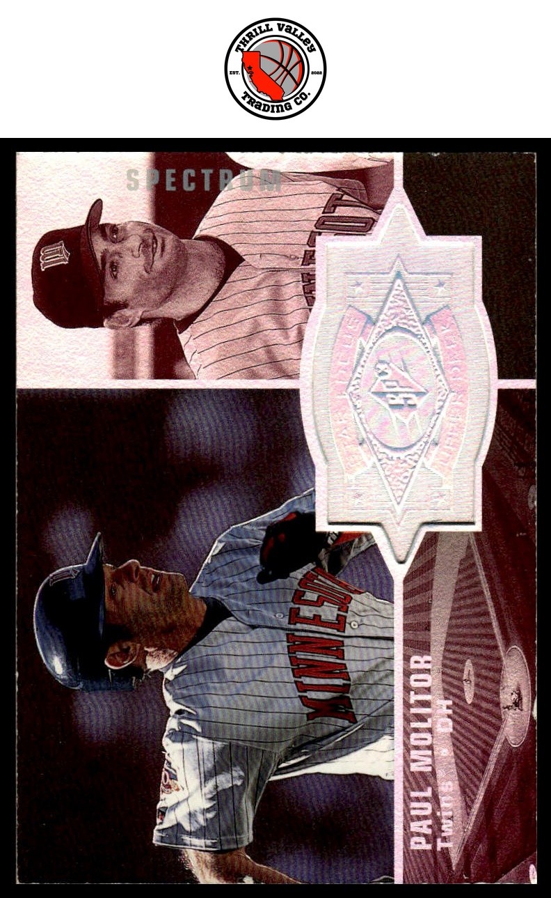 Paul Molitor #158 Baseball Cards 1998 SPx Finite trading card — raw and PSA graded price guide