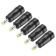 5Pcs DC Adapter Yellow Straight F/M 5.5x2.1mm to 4x1.7mm with 1.54" Wire