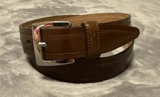 Banana Republic Brown Leather Silver Buckle Belt 1 M