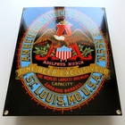 ANHEUSER-BUSCH Beer = Altes Emailschild St. Louis um 1985 Bier Brauerei MAKELLOS