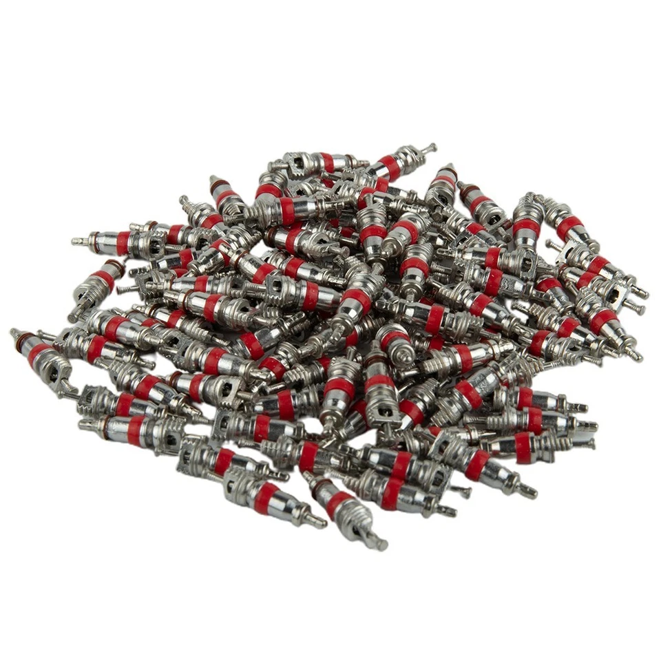 100pcs Tire Valve Stem A/C Parts Car Accessories With Red Rubber Ring Brand New - Image 3 of 4