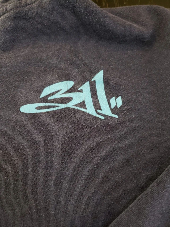 Sudadera con Capucha Oficial Para Hombre 311 Banda Stay Positive Live Life Negra Cremallera Completa Talla Med Foto 2 de 4