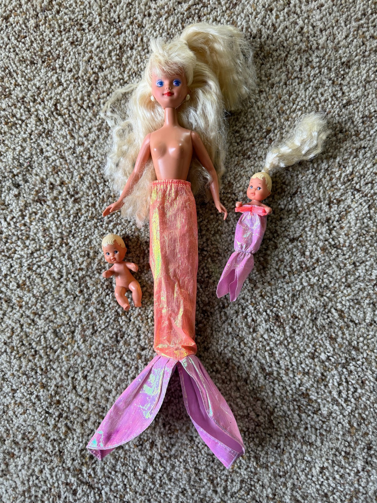 Vintage 1993 Mermaid Skipper & The Sea Twins Doll Set #10506 Mattel, Incomplete