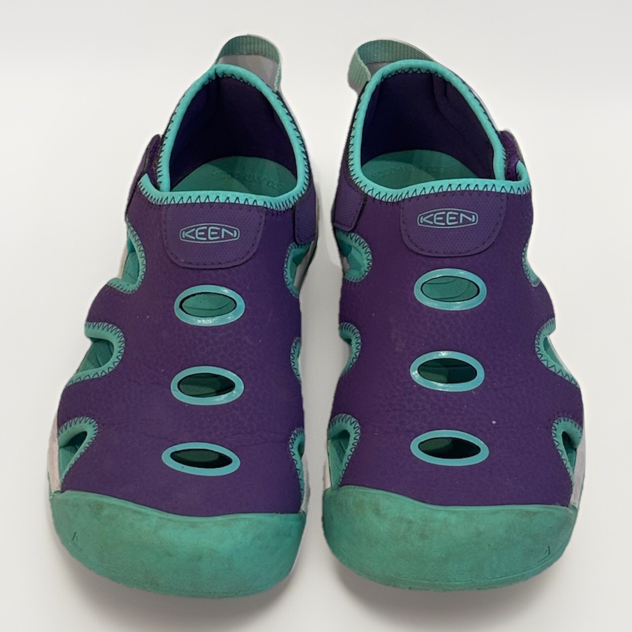 Sandali Keen Stingray Aqua Stop viola e verde scarpe da acqua slip on bambina 4
