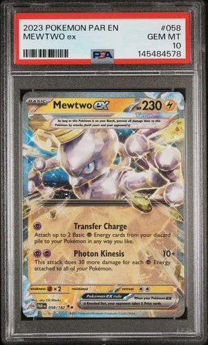 2023 POKEMON PAR EN-PARADOX RIFT #058 MEWTWO EX PSA 10