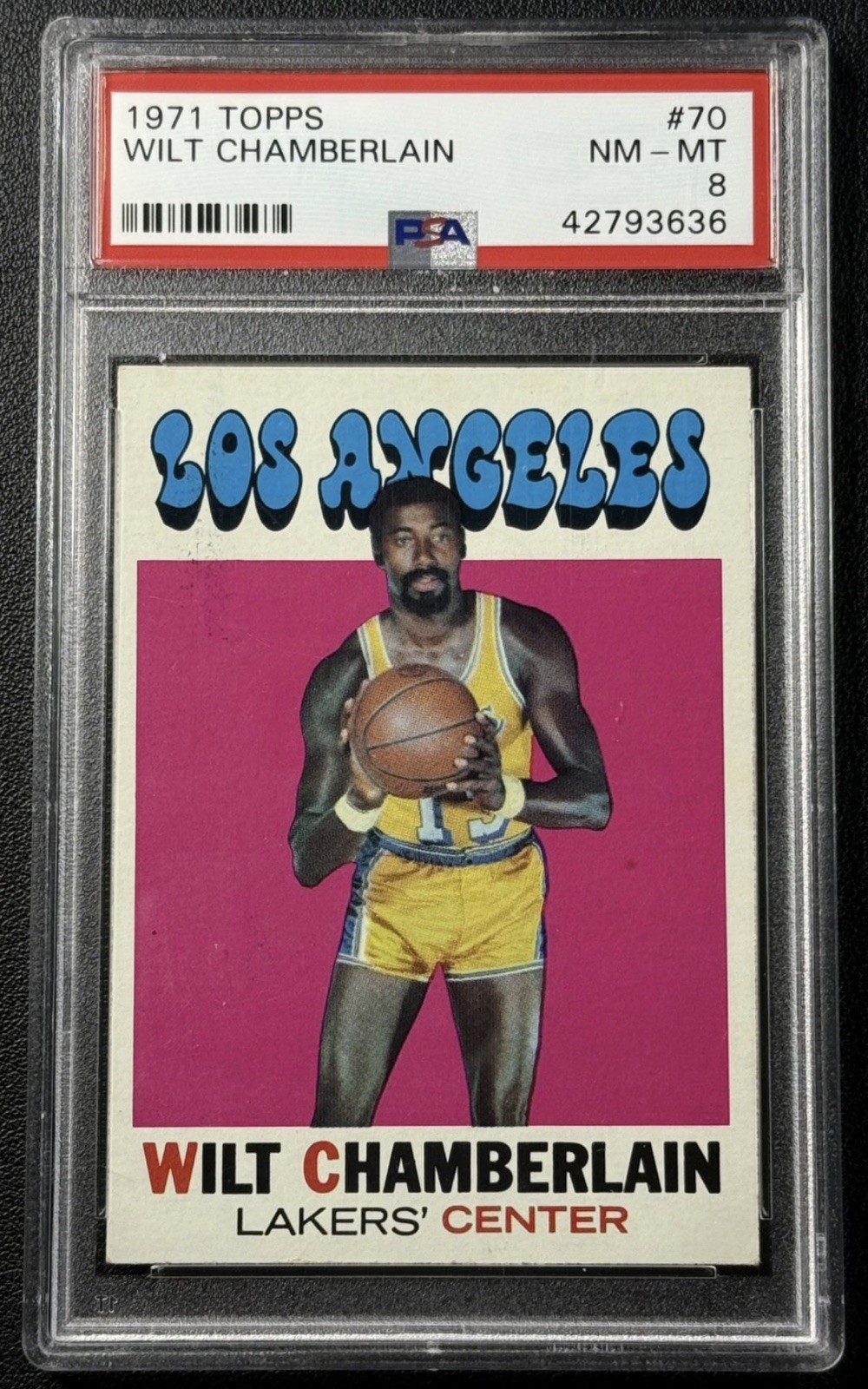 🔥 🔥 WILT CHAMBERLAIN PSA 8 1971-72 TOPPS BASKETBALL #70 LAKERS HOF  🏀