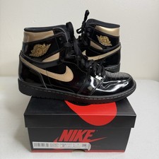 Size 9.5 - Jordan 1 Retro High Black Metallic Gold 2020 Lightly Worn