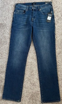 Mens True Religion Ricky Jeans Straight (32x34) Dark Blue - Brand New