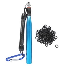Aluminium Alloy Wacky Rig Tool Blood Worm Soft Bait Binding Ring With O Rubb SET