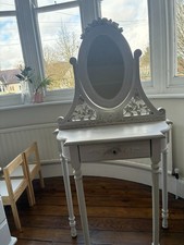 Small White Dressing Table With Mirror & 1 Drawer