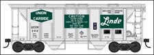Bowser 42771 HO Union Carbide Linde 70-Ton 2-Bay Covered Hopper RTR #202 LN/Box