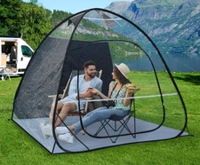 3 Person UNP Pop up Sports Tent, Waterproof Outdoor Pod w Floor Mat & Top Cover