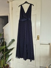 Ladies long, navy evening, prom, ball dress Size 8