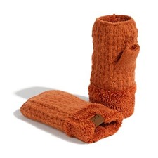 Fingerless Gloves for Women   Fuzzy A Smocking Stitch Pattern-lt. Cinnamon