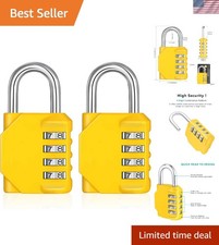Heavy Duty 4 Digit Resettable Combination Lock - 2 Pack for Ultimate Security