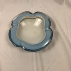 Vintage Alfredo Barbini Cased Tiffany Sky Blue Murano Glass Ashtray Bowl