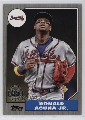 2022 Series 2 1987 Topps Baseball Black /299 Ronald Acuna Jr Acuña #87TB-7 13x1