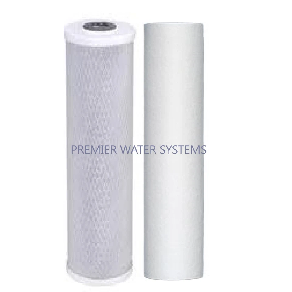 Sistema de filtro de agua para toda la casa azul grande de 2 etapas de 20" con filtros de carbono + sedimentos Foto 4 de 4