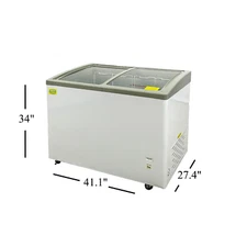 40" Glass Door Chest Freezer Ice Cream Display Freezer Frozen Food Show Case