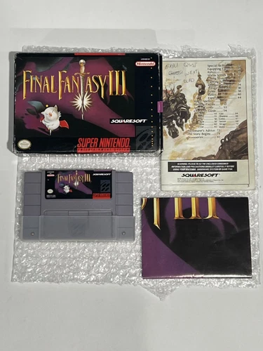 Final Fantasy III Nintendo Entertainment System SNES 1990 Complete Tested Square