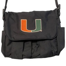 University of Miami UM   Dad Dude Diaper Bag   Black Multi Compartment Satchel