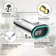 Universal Shower Head Holder Bracket for Handheld Shower Head LED Display Chrome