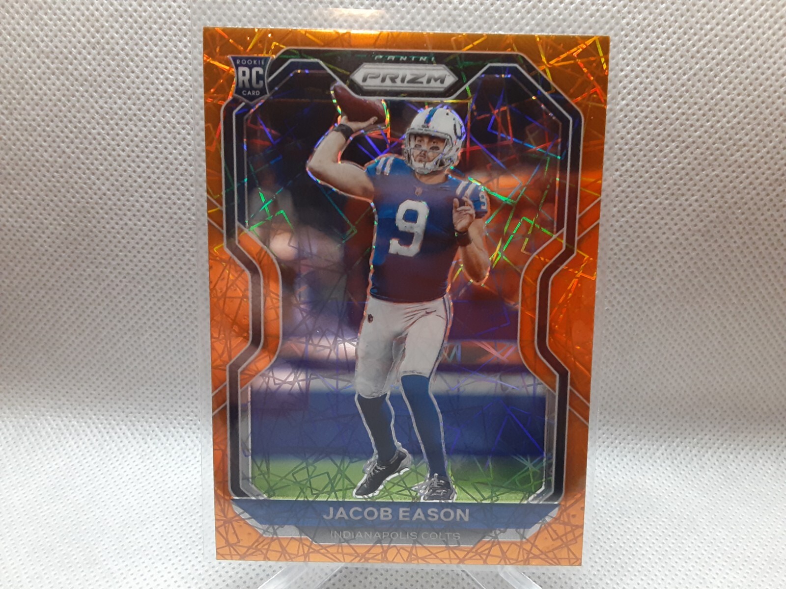 🏈2020 Panini Prizm Orange Lazer Jacob Eason RC #331