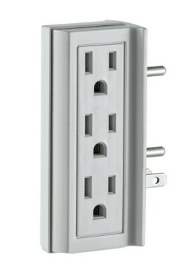 Grounded 6 Outlet  Tap Adapter  Converts Receptacle to 6 Outlets  
