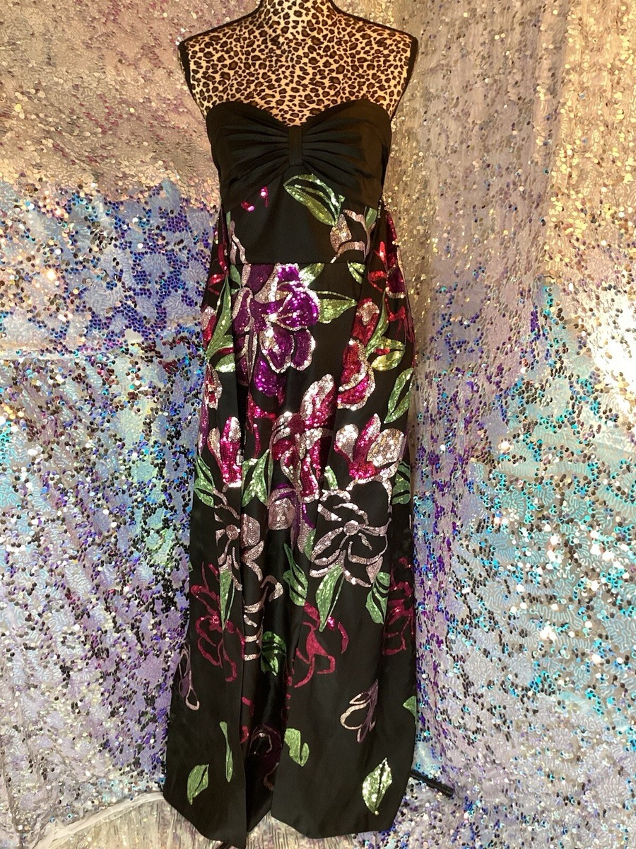 Marchesa Notte Floral Sequined Cape Cocktail Gown Sz 8 AUTHENTIC NWT | eBay