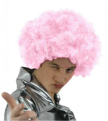 6 X ROSA LOCKIGE AFRO PERÜCKE ZIRKUS CLOWN UNISEX KOSTÜM HERREN DAMEN HENNE JUNGGESELLENABSCHIED 