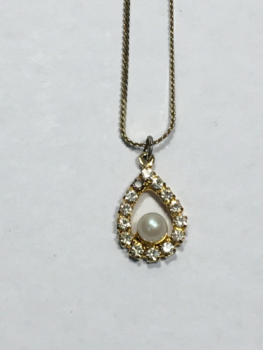 Collier Pendentif Plaqué Or – Thème Dauphin, Pierre Et Feuille, Vintage