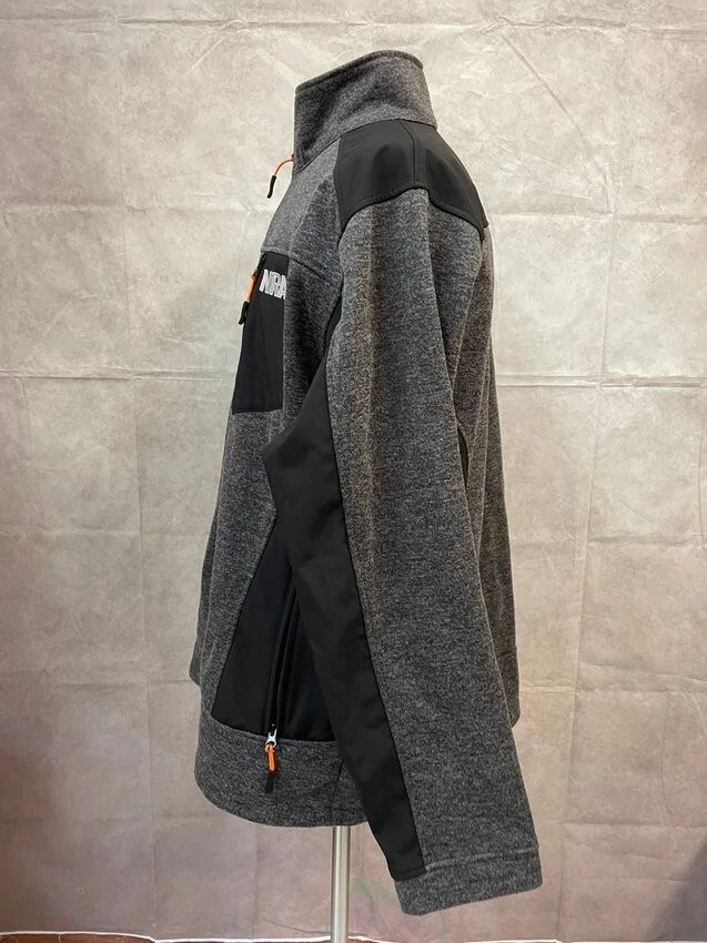NRA 男式全拉链夹克灰色混色/黑色 3XL 码 — 第 2/4 张图片