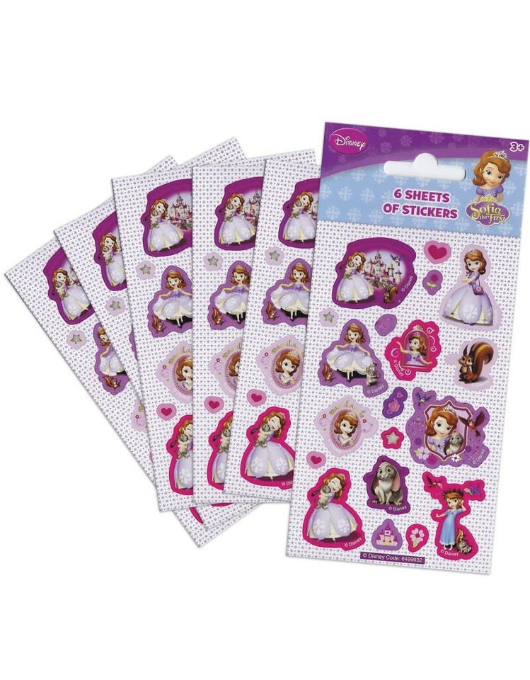 Childrens Character Fun Stickers 6 Sheets Party Pack Loot Bag Fillers ...