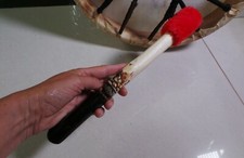Drumbeater Hare artwork shamanic drumstick, skin or vegan drum, healing drum