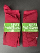 SPST 2 Pairs Soccer Softball Socks for Youth Kids, Men and Women Size Small NWT