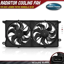 Dual Radiator Cooling Fan Assembly for Buick LeSabre Pontiac Bonneville 00-05