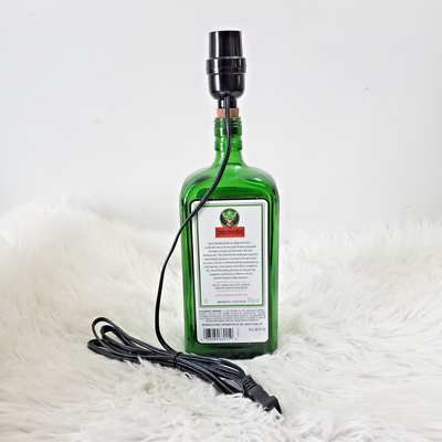 Jagermeister 1L Green Glass Bottle Lamp with Cork Top - Takes