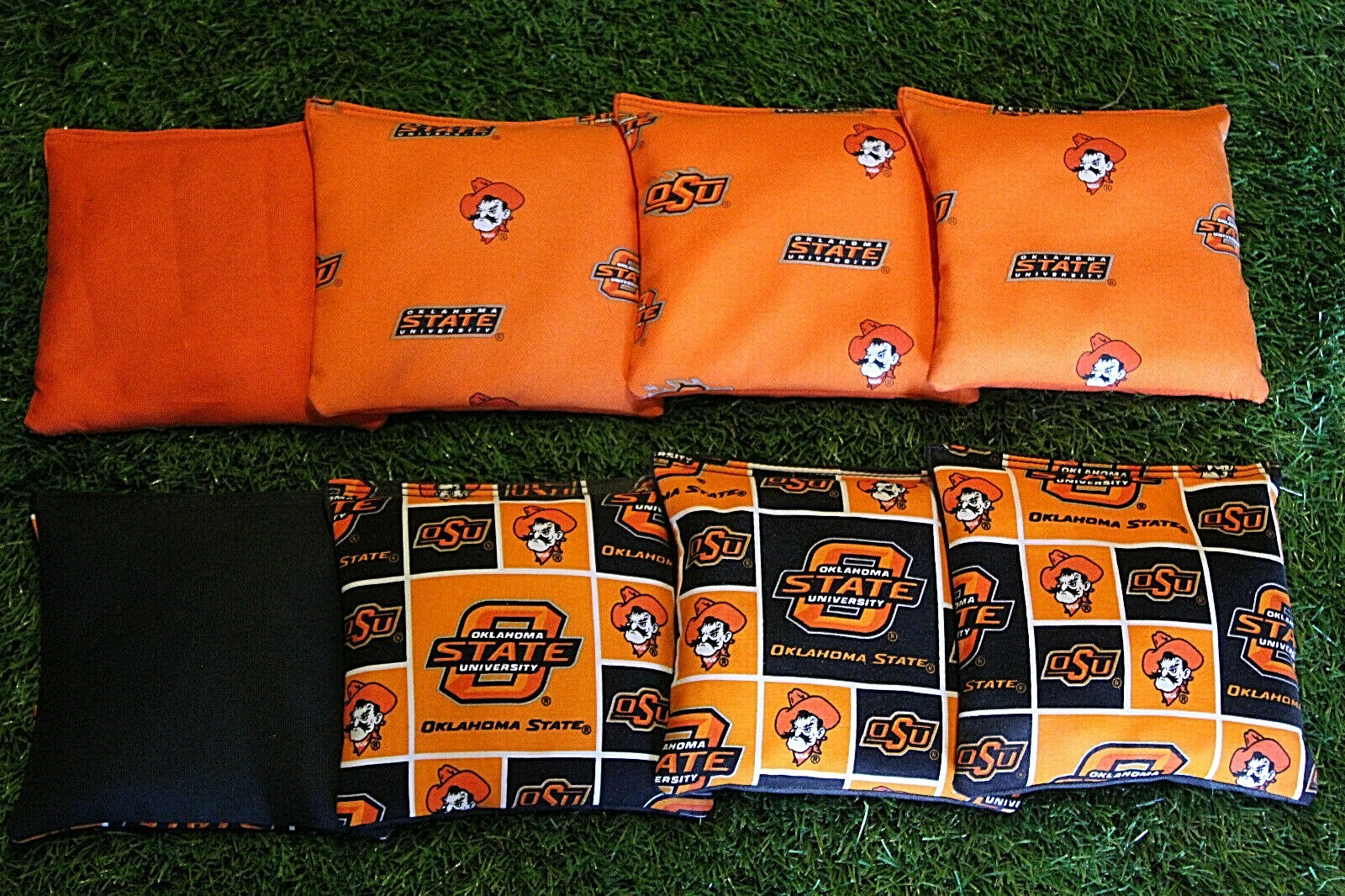 Cornhole Bean Bags Set of 8 ACA Regulation Bags OSU OKLAHOMA STATE